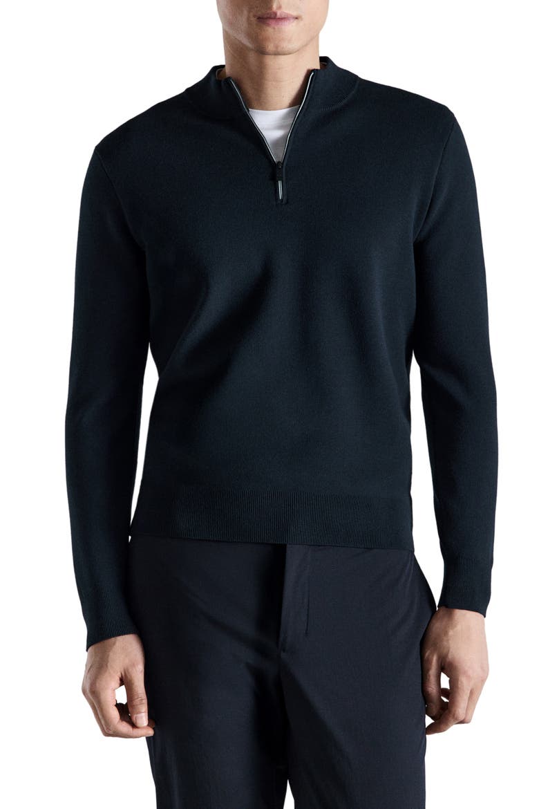 Comfort Quarter Zip Sweater, Main, color, NAVY