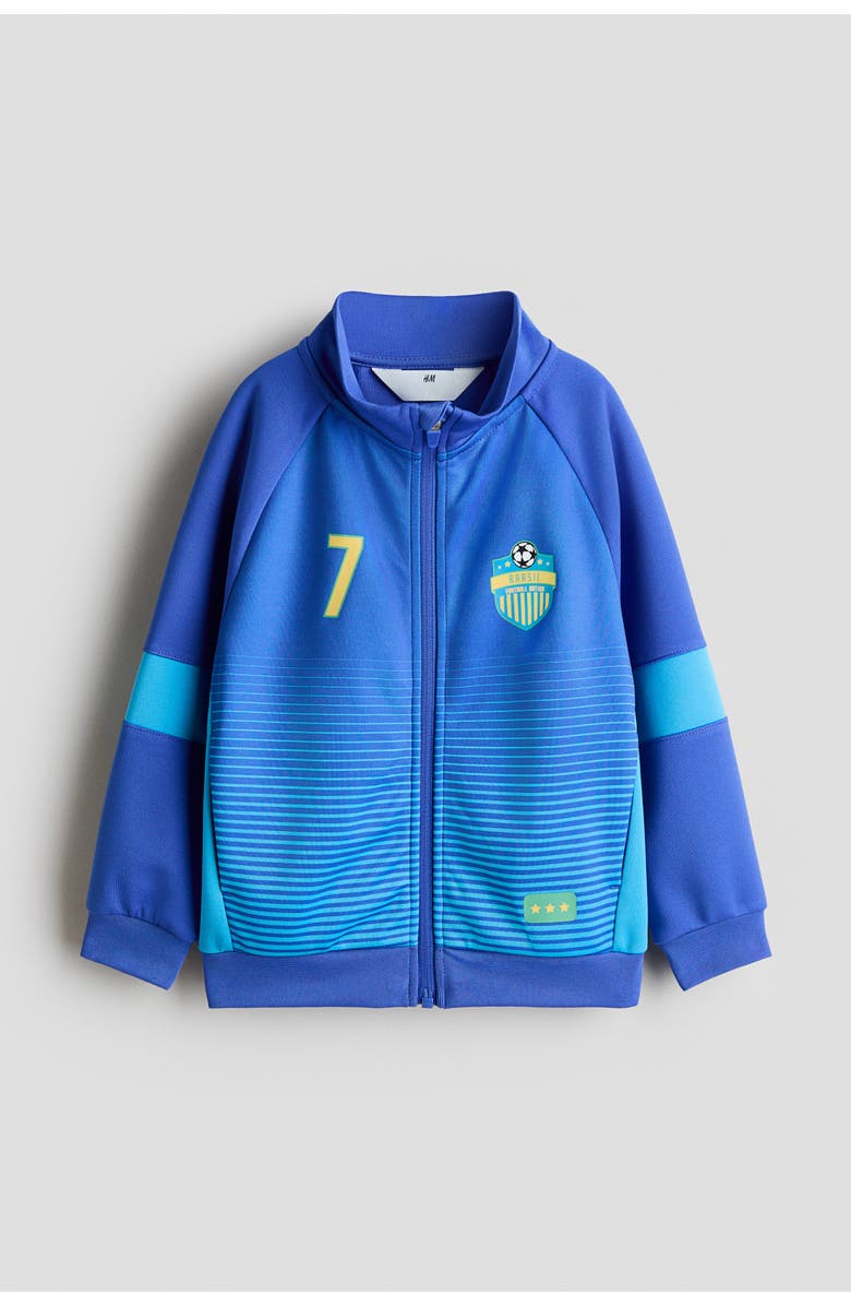 H&M Soccer jacket, Main, color, Bright Blue/Brasil