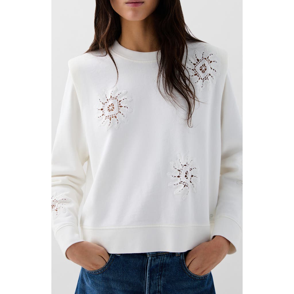 Scalpers Padded Sun Crochet Sweater In White