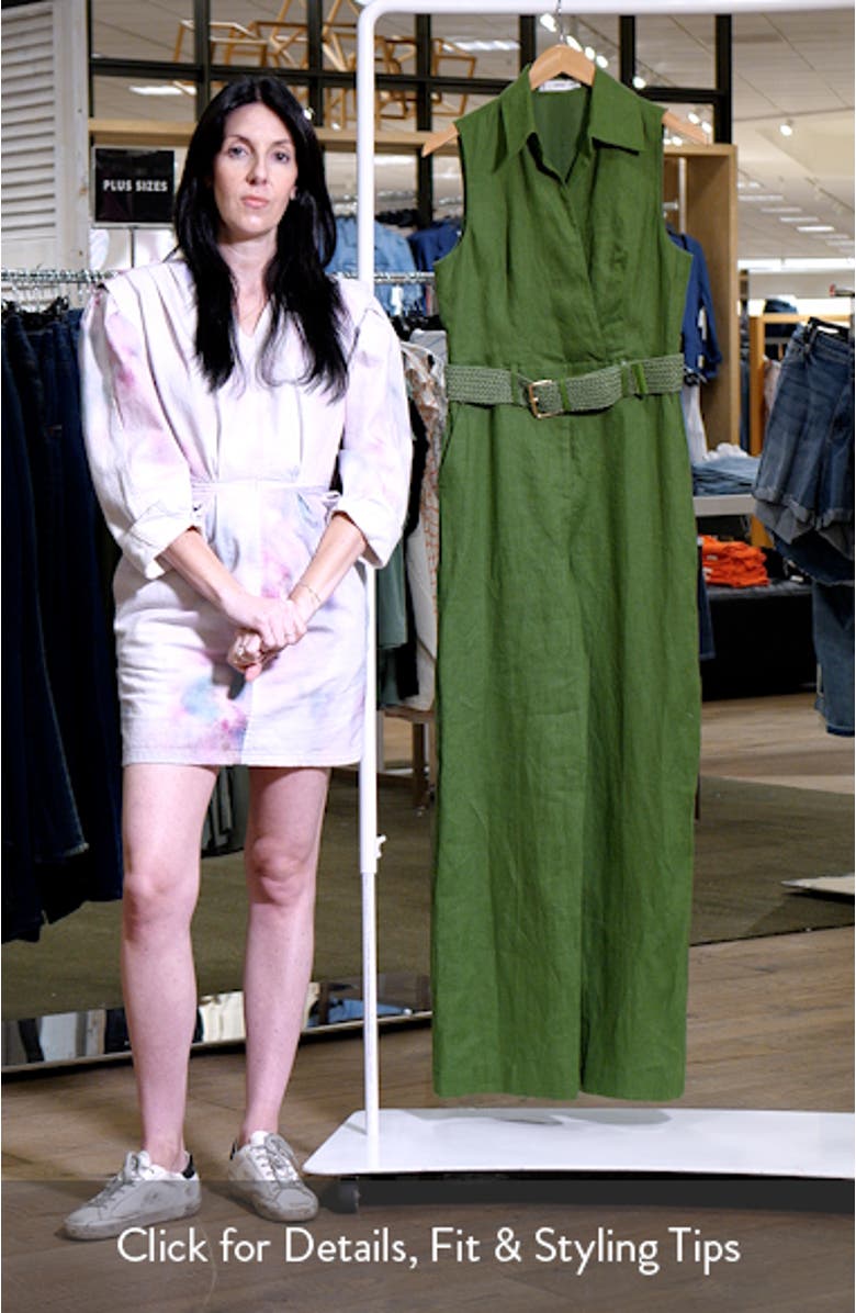 Belted Linen Jumpsuit, sales video thumbnail