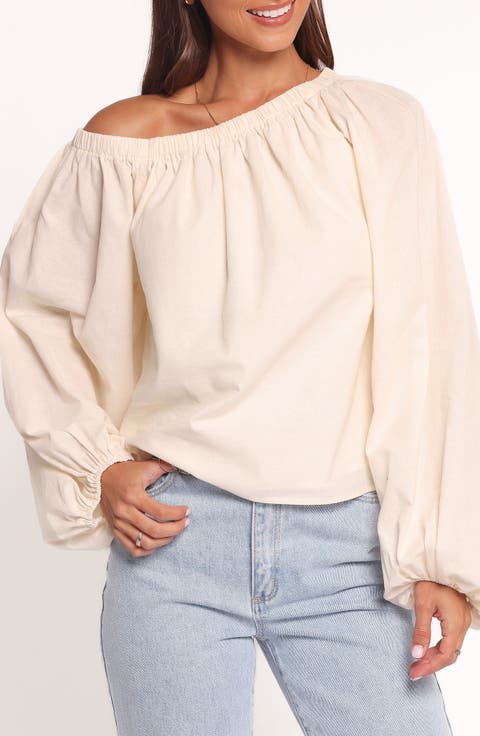 Zion One-Shoulder Cotton & Linen Top