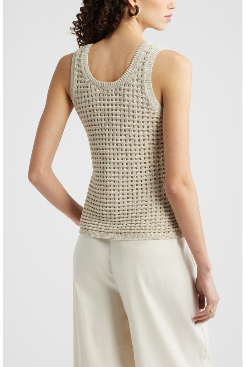 Mesh Stitch Sleeveless Sweater, Alternate, color, BEIGE SCROLL