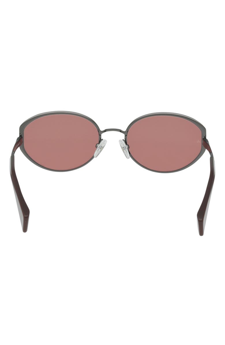 rag & bone 55mm Oval Sunglasses, Alternate, color, Gunmetal / Cappuccino / Rose