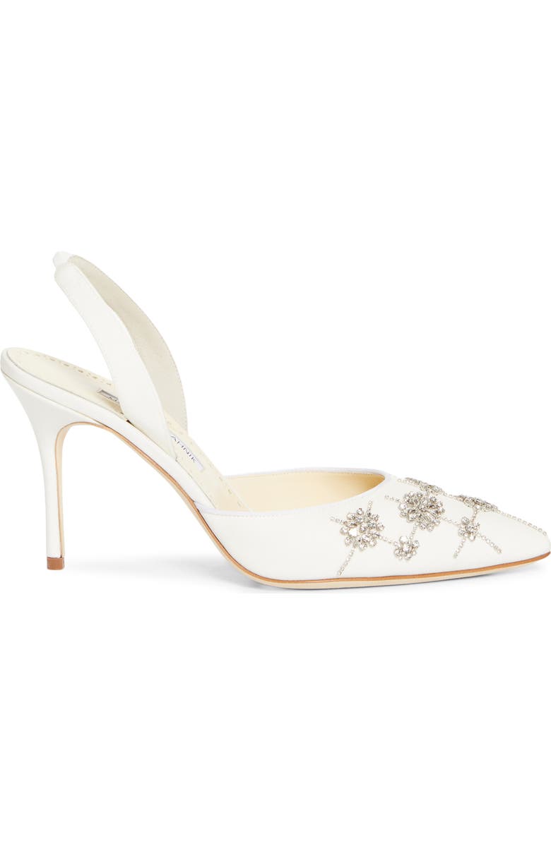 Manolo Blahnik Ralyne Embellished Slingback Pump, Alternate, color, Mcrm 1205/Yemb 943I