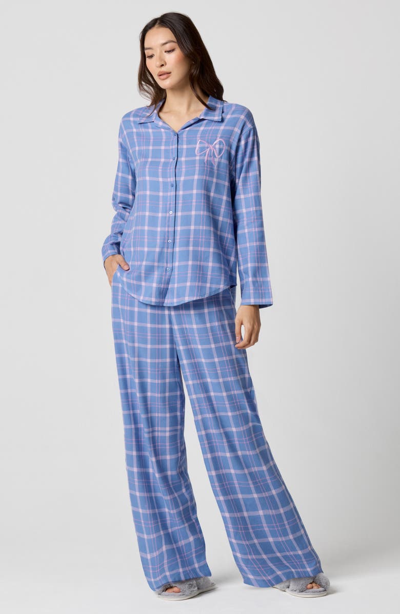 Florence by Mills Cozy Flannel Sleep Pants, Alternate, color, Vintage Blue Plaid
