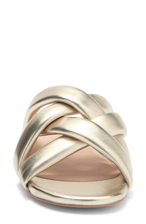 Stuart Weitzman Crossover Leather Slide In Platino