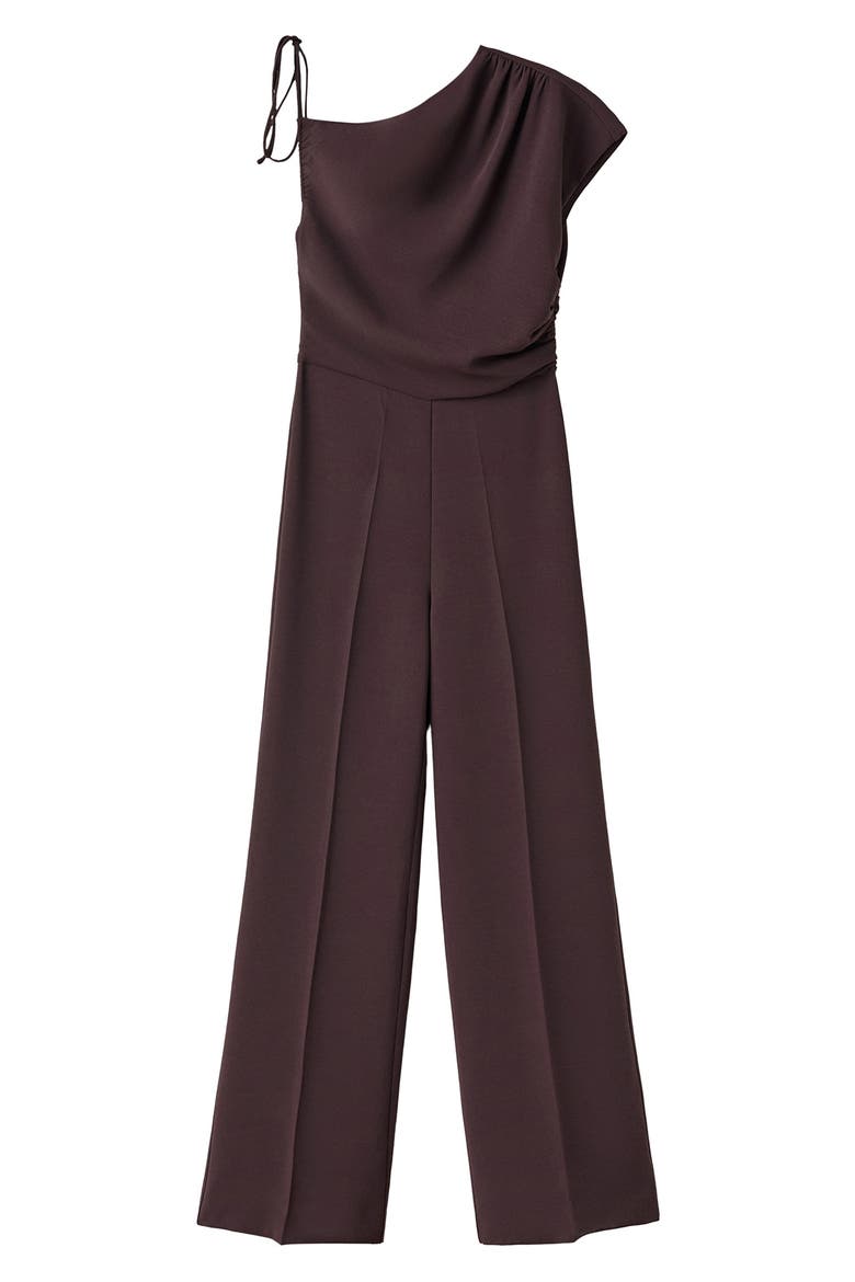 Asymmetric Wide Leg Jumpsuit, Main, color, BROWN