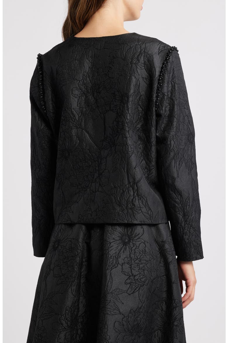 Jonnai Bead Embellished Textured Jacket, Alternate, color, BLACK