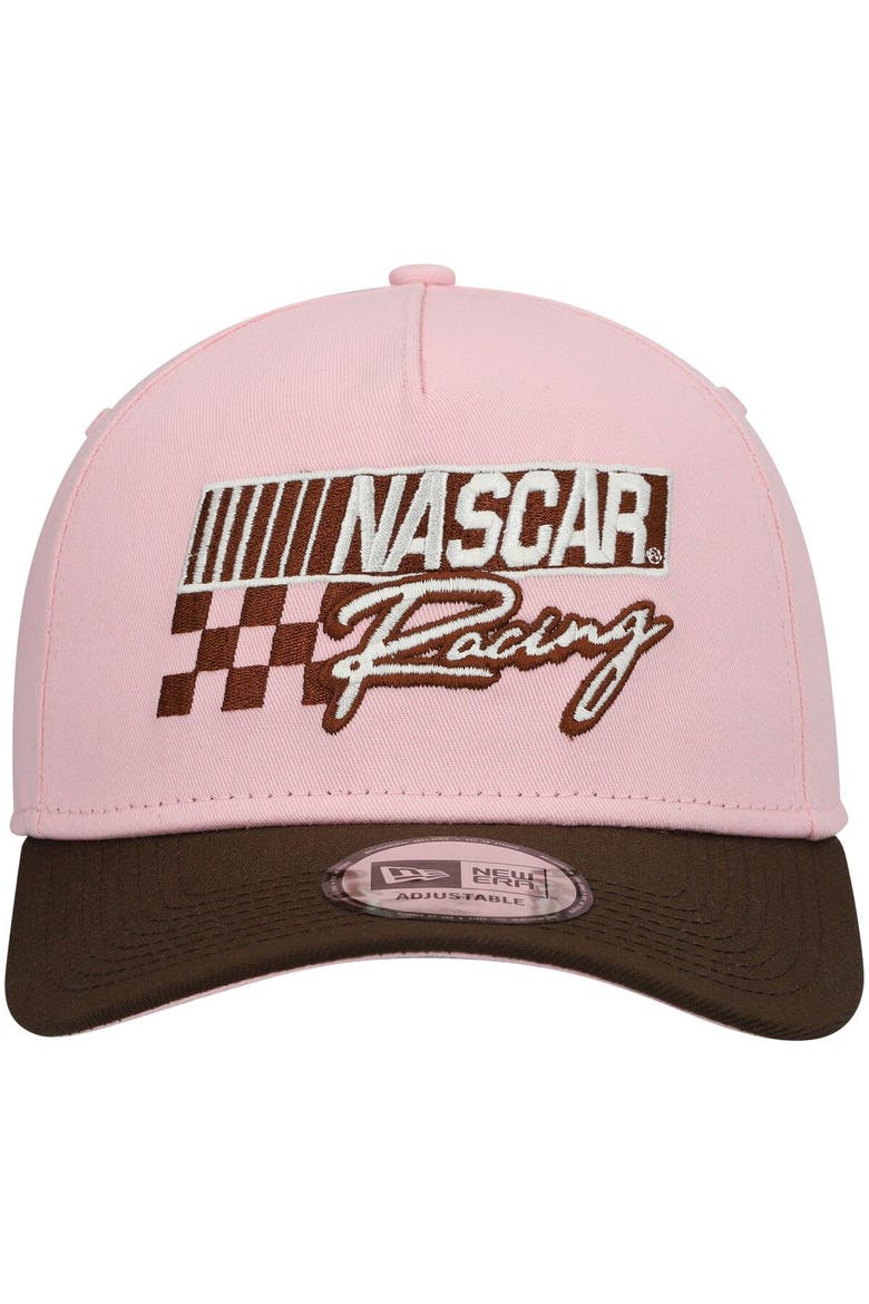 Men's New Era Pink/Brown NASCAR 9FORTY A-Frame Snapback Hat, Alternate, color, Pink