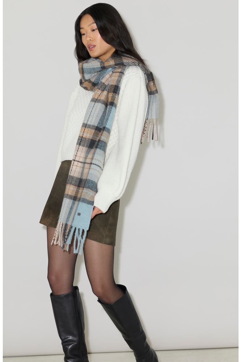Elizabeth Plaid Fringe Scarf, Alternate, color, MULTICOLOR