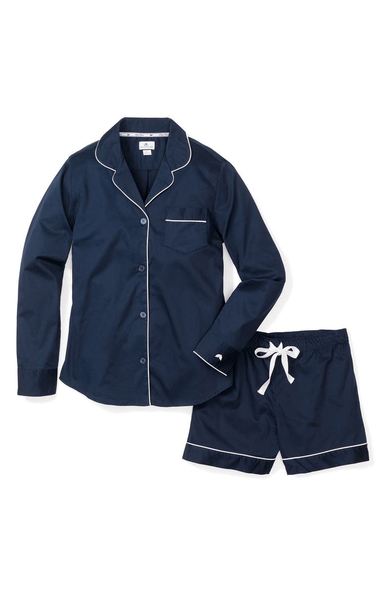 Petite Plume Short Cotton Twill Pajamas, Alternate, color, 