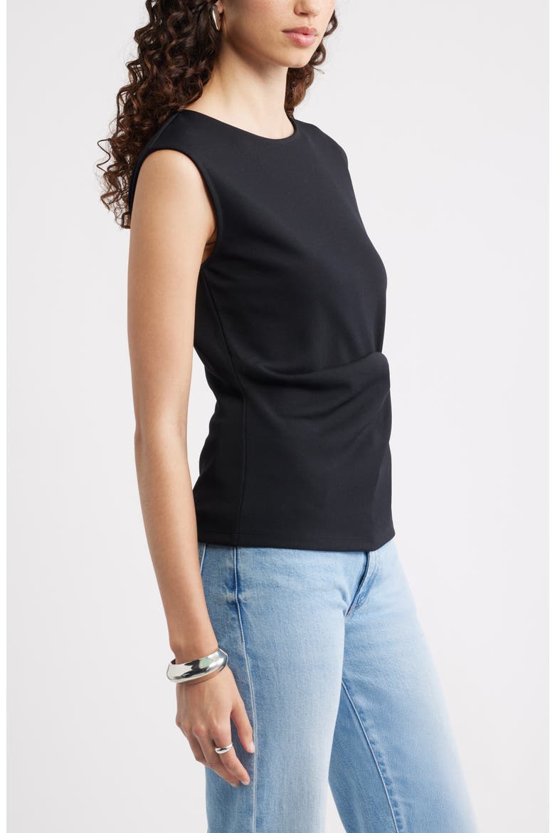 Side Twist Crewneck T-Shirt, Alternate, color, BLACK