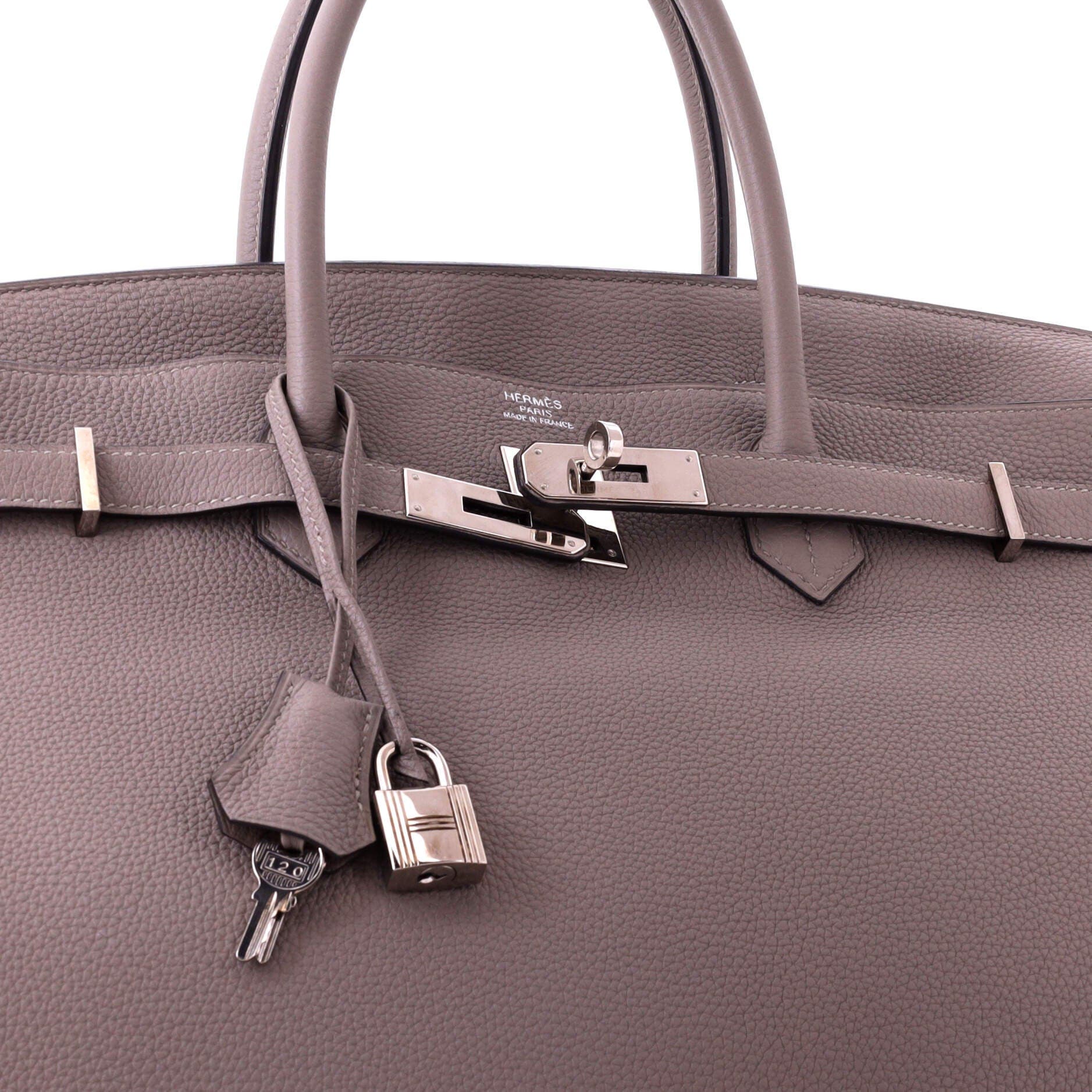 Pre-Owned Hermes Birkin Handbag Grey Togo with Palladium Hardware 40, Alternate, color, Gris Asphalte