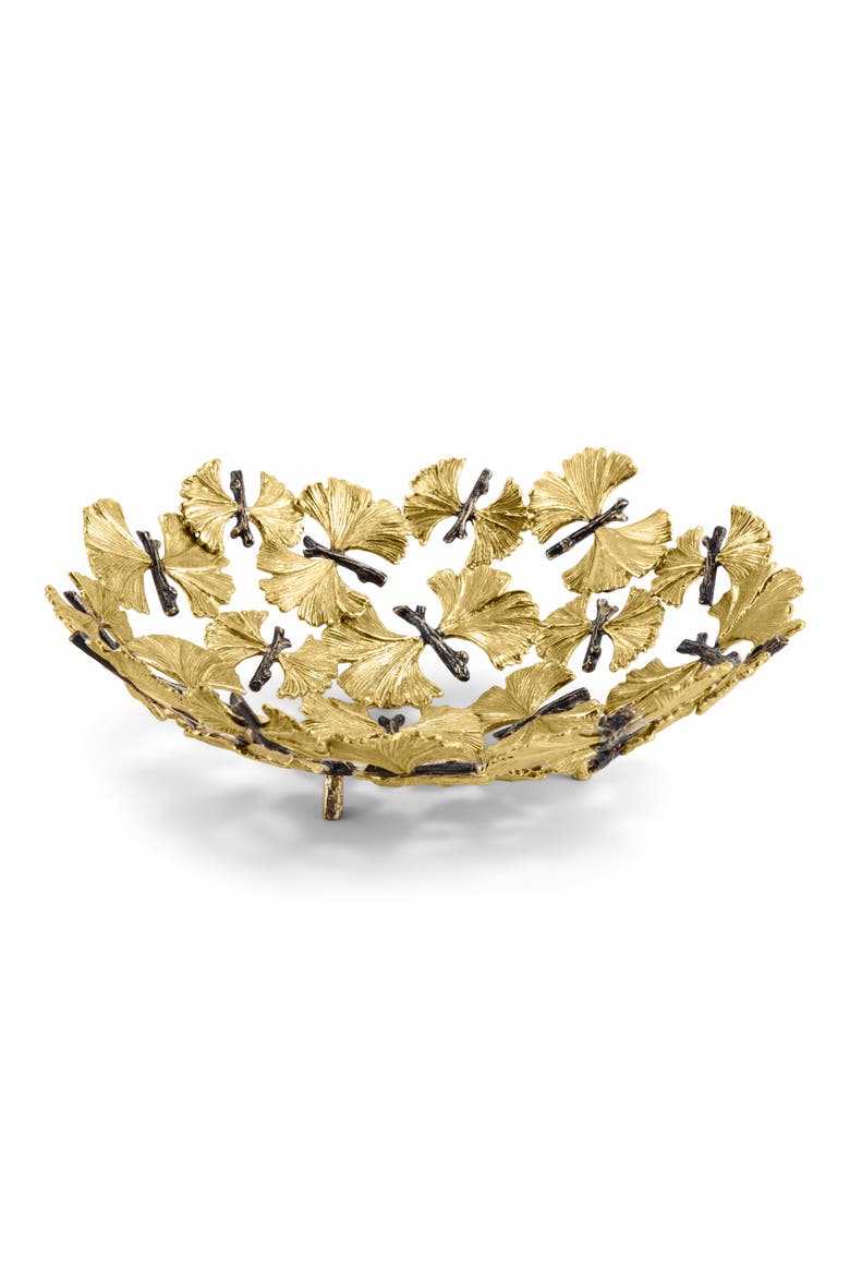 Butterfly Ginkgo Bread Basket, Main, color, GOLD
