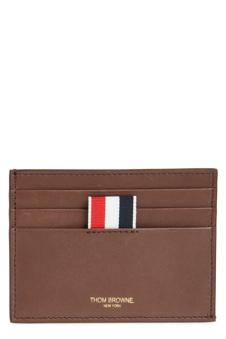Full Grain Leather Card Case, Main, color, DARK BROWN