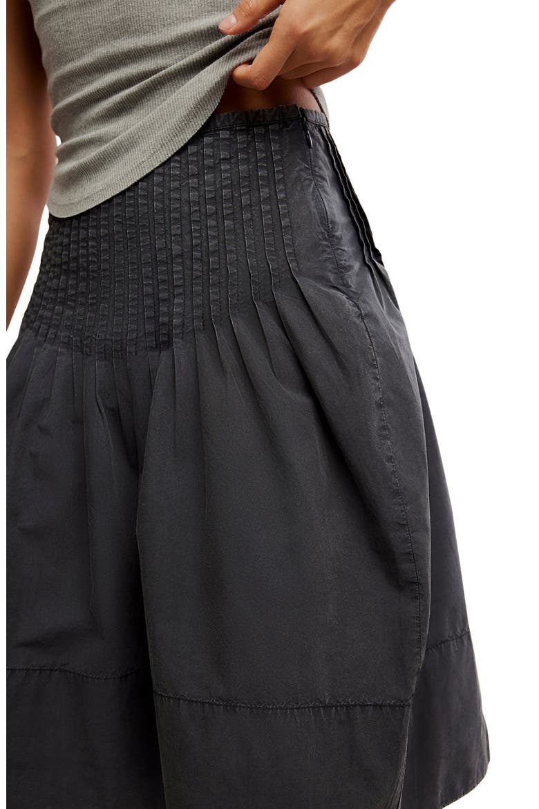 Peyton Pintuck Pleat Midi Skirt, Alternate, color, WASHED BLACK