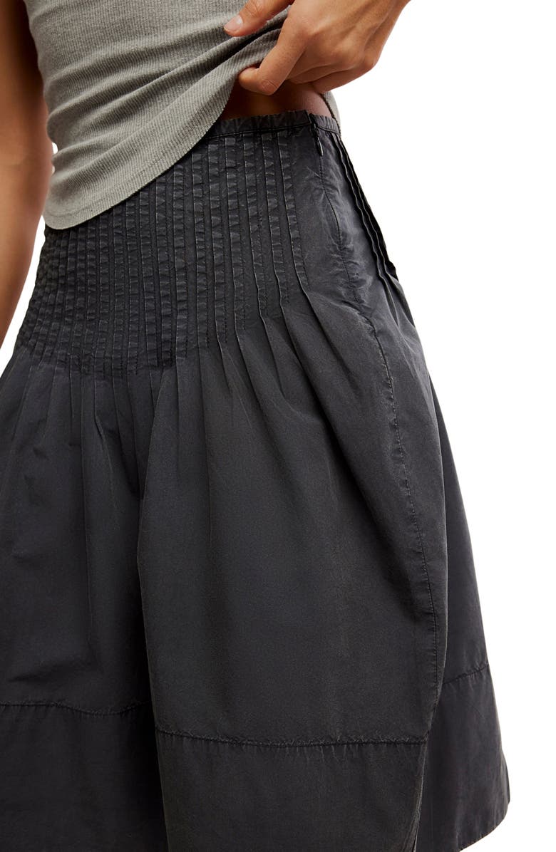 Free People Peyton Pintuck Pleat Midi Skirt, Alternate, color, Washed Black