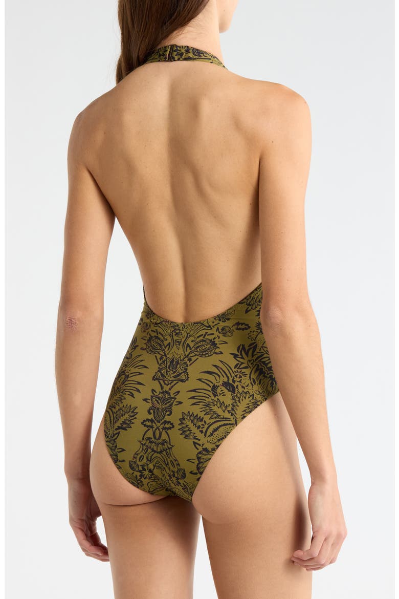 Milos One-Piece Swimsuit, Alternate, color, OLIVE FLORA