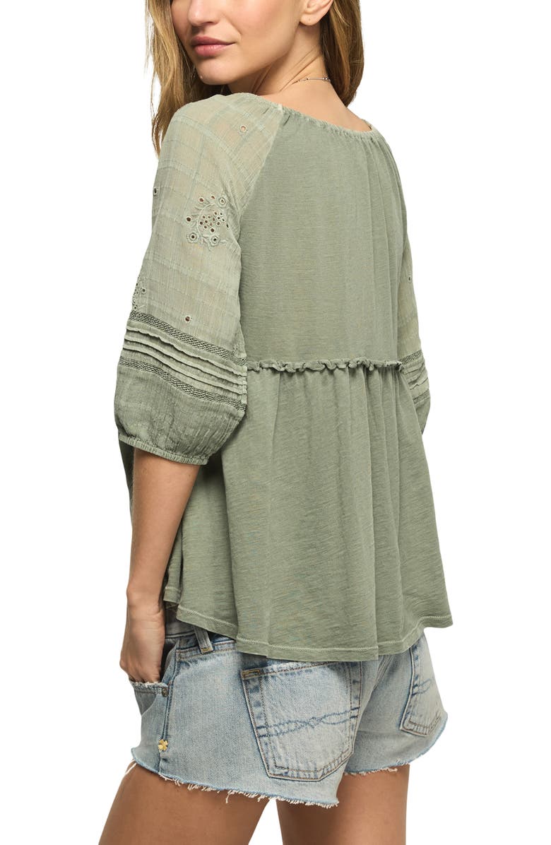 Lucky Brand Jersey Babydoll Top, Alternate, color, Jadeite