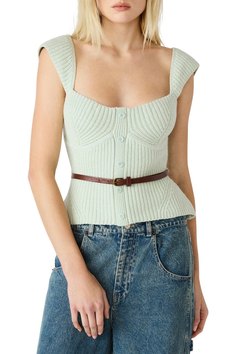Preslee Belted Sweater Tank, Main, color, POWDER PUFF