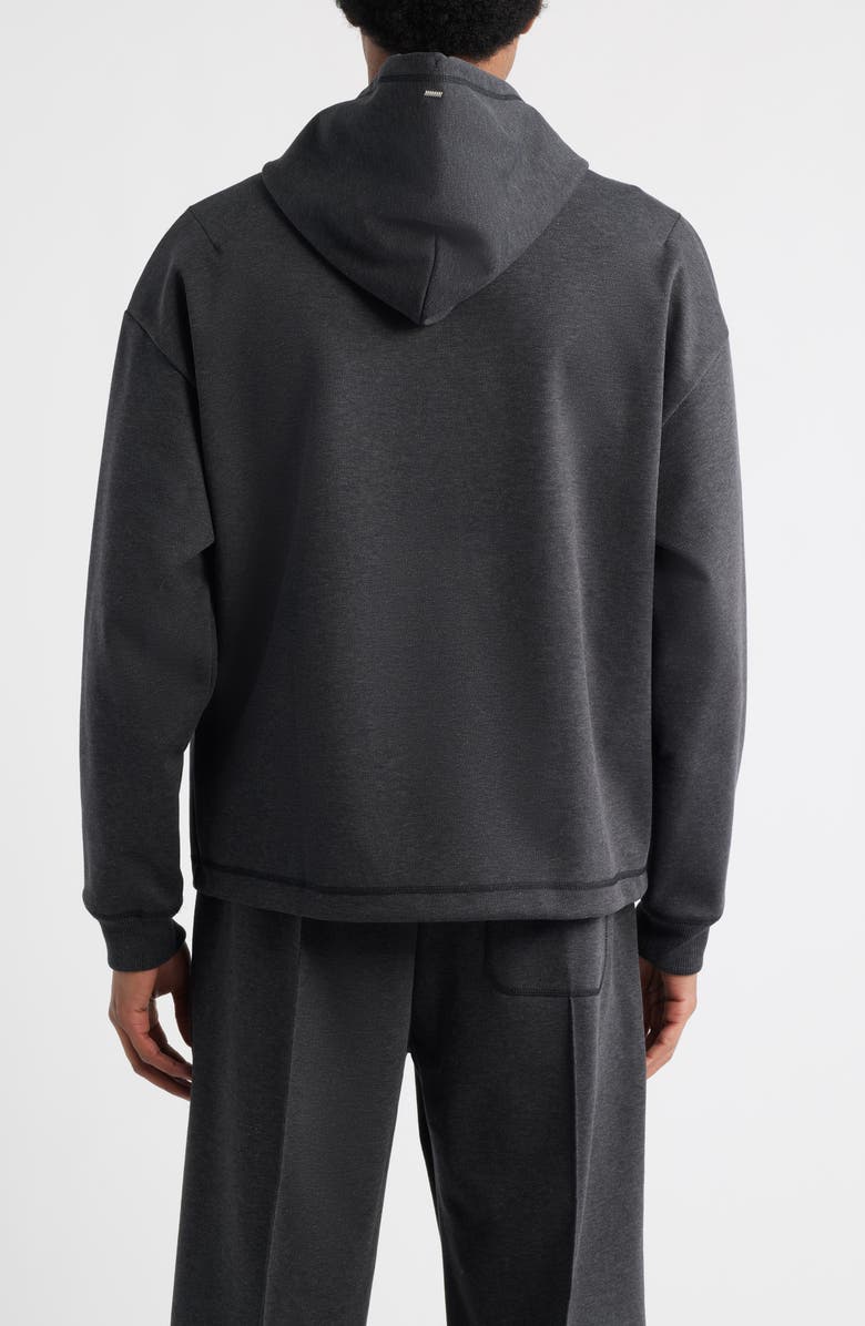 HUGO Dineo Logo Patch Hoodie, Alternate, color, Med Grey