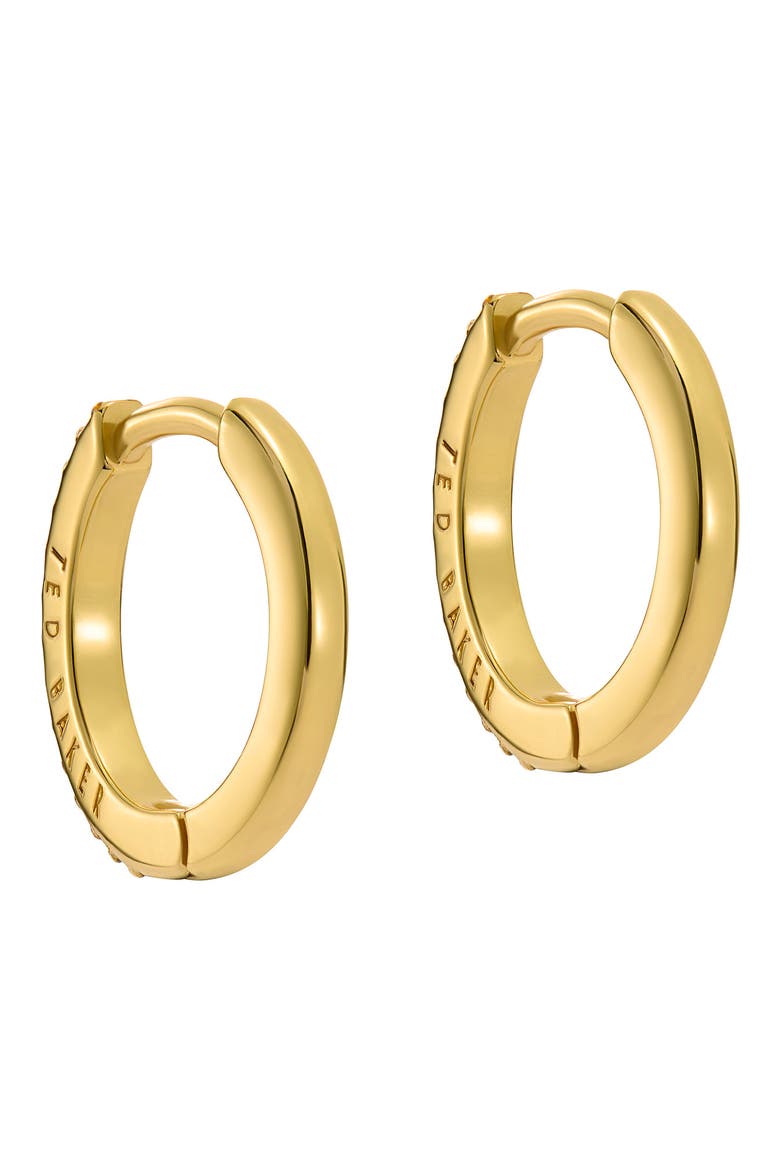 Heplie Pavé Hoop Earrings, Alternate, color, GOLD TONE/ CLEAR CRYSTAL