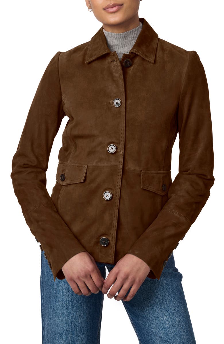 Bernardo Suede Shirt Jacket, Alternate, color,