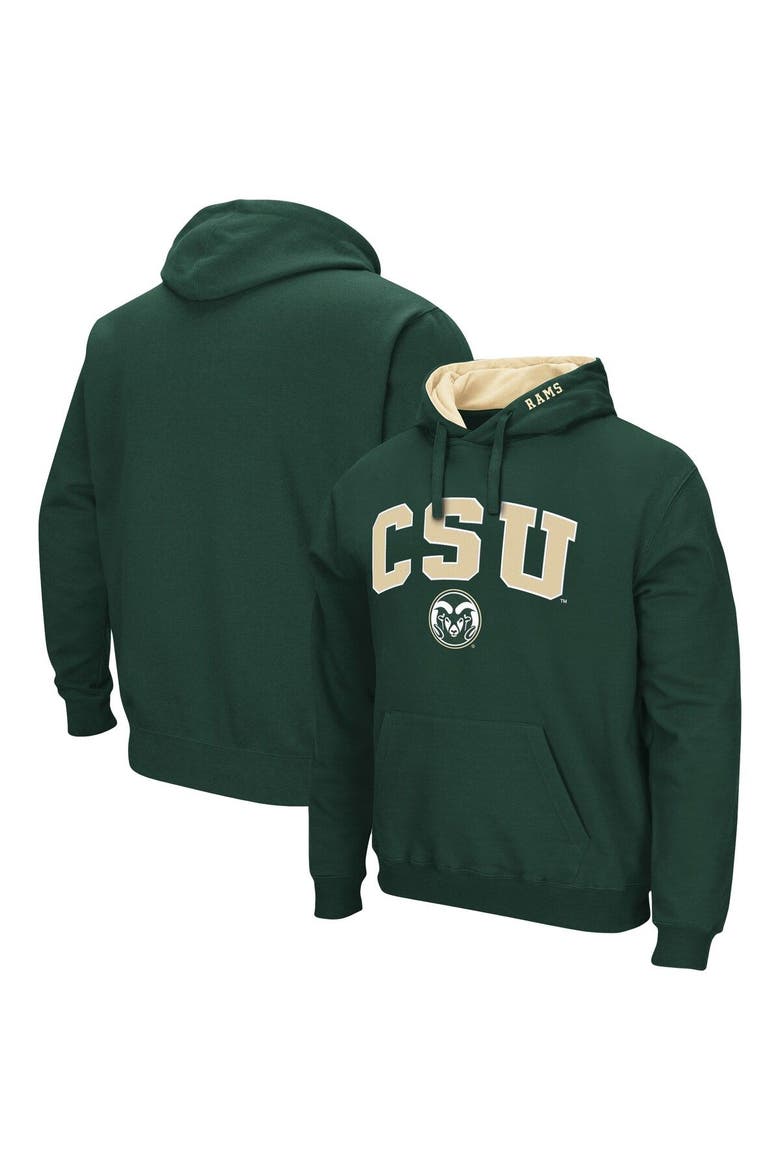 Men's Colosseum Green Colorado State Rams Arch and Logo Pullover Hoodie, Main, color, Green