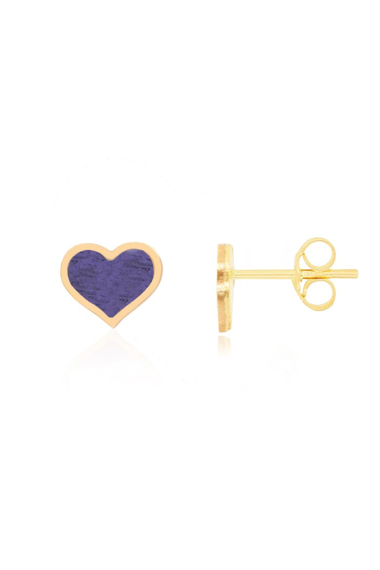Large Amethyst Heart Stud Earrings, Main, color, Amethyst