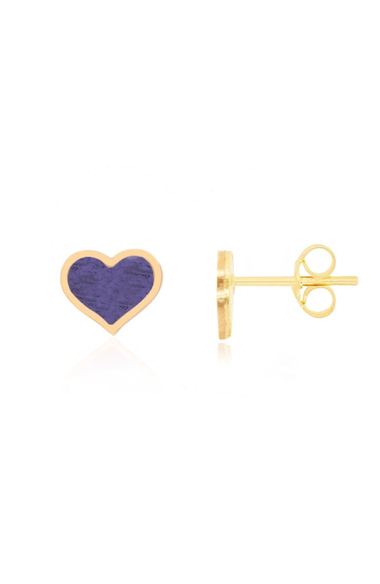 The Lovery Fine Jewelry Large Amethyst Heart Stud Earrings, Main, color, Amethyst
