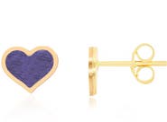 The Lovery Fine Jewelry Large Amethyst Heart Stud Earrings