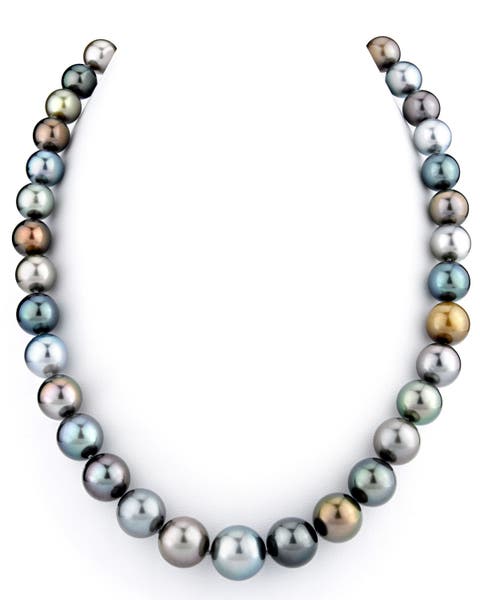10-12mm Tahitian South Sea Pearl Multicolor Necklace - Premier AAAA Quality