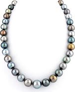 The Pearl Source 10-12mm Tahitian South Sea Pearl Multicolor Necklace - Premier AAAA Quality