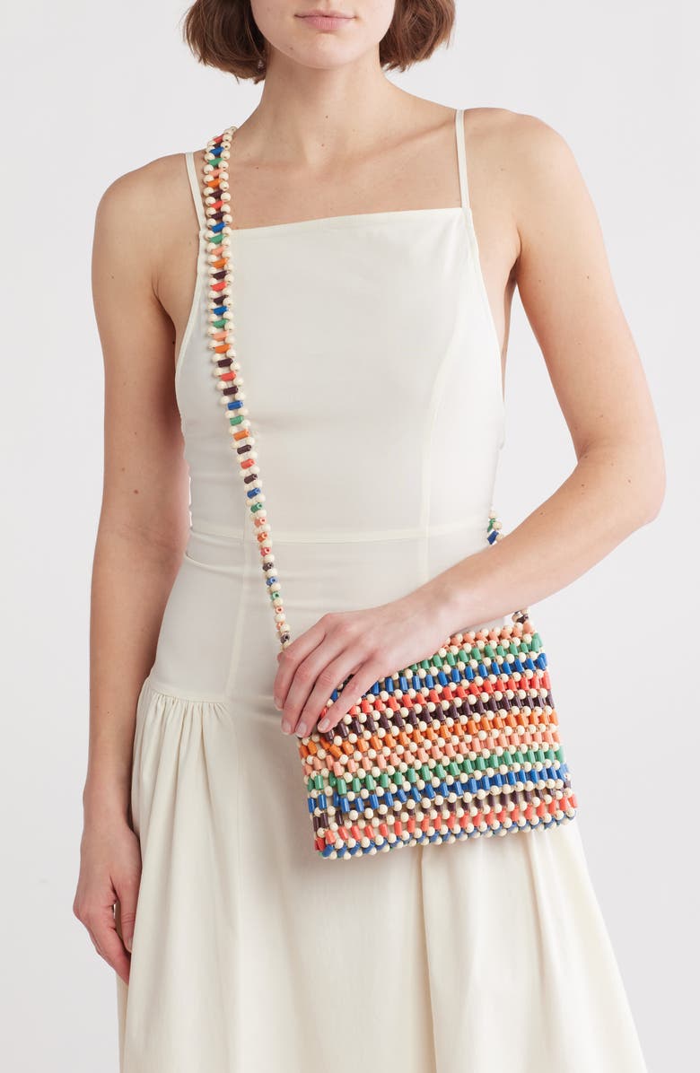 Collection XIIX Wooden Beaded Bag, Alternate, color, Ivory Multi
