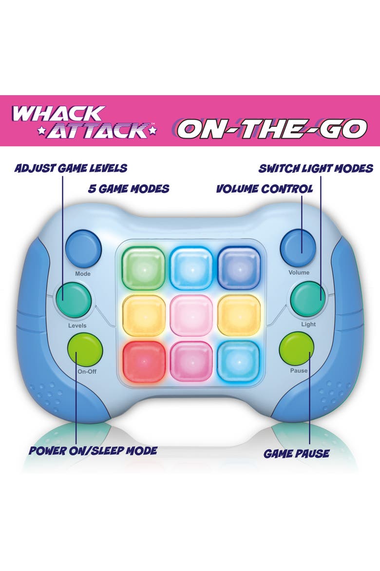Whack Attack On the Go 5 in 1 Reflex & Memory Game, Alternate, color, Multicolored