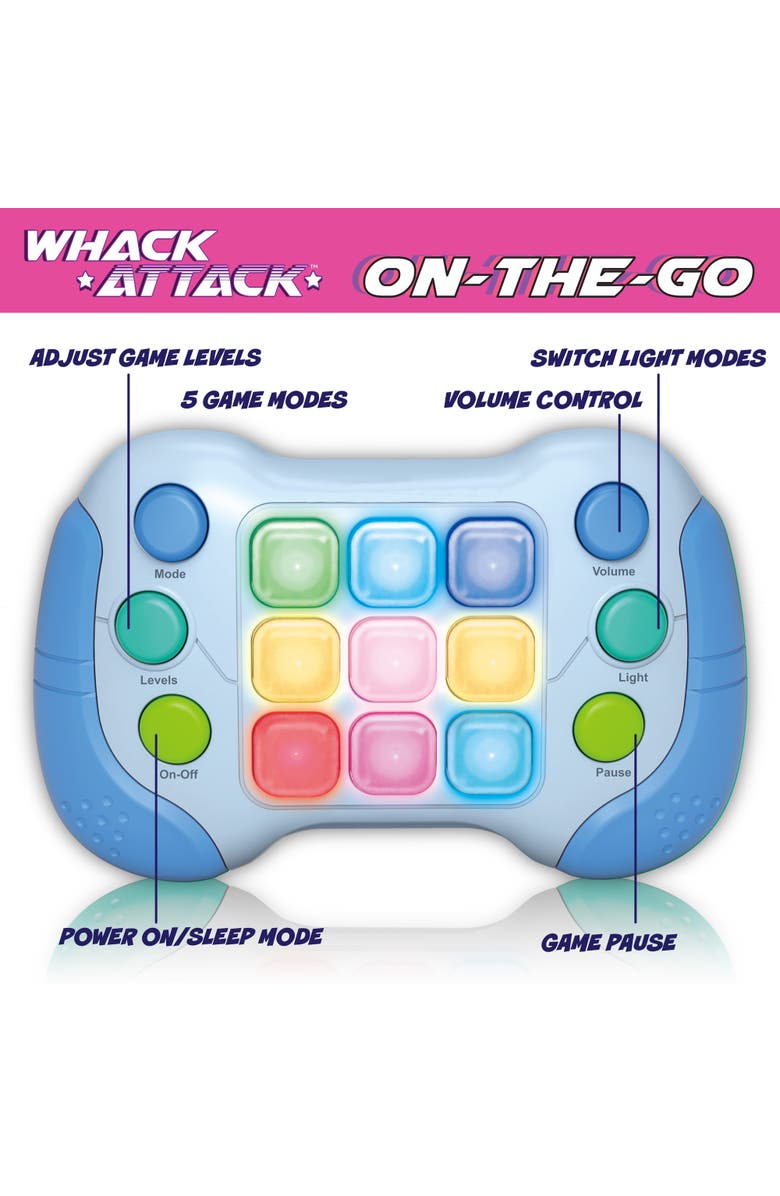 Thin Air Games Whack Attack On the Go 5 in 1 Reflex & Memory Game, Alternate, color, Multicolored