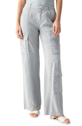 Sanctuary Womens Pocket Lyocell Cargo Pants In Eucalyptus