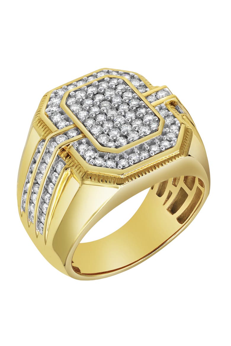 MVP 14K Yellow Gold Diamond Men Statement Ring - 1.67ct., Alternate, color, 14K Yellow Gold