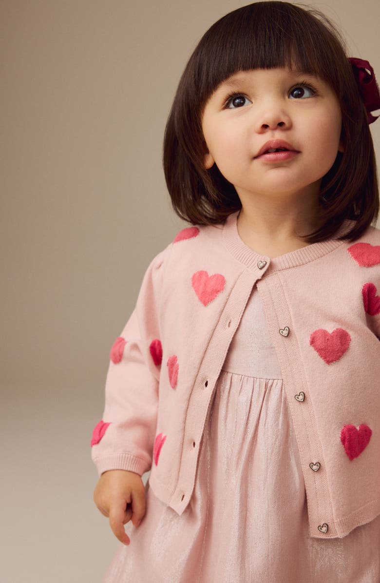 NEXT Kids' Heart Appliqué Cardigan, Alternate, color, 