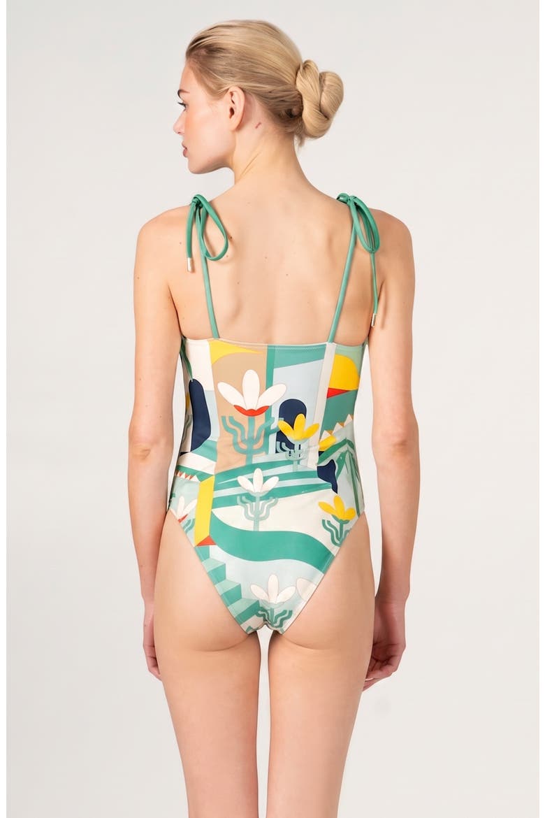 Spring Garden Reversible One Piece Swimsuit, Alternate, color, White