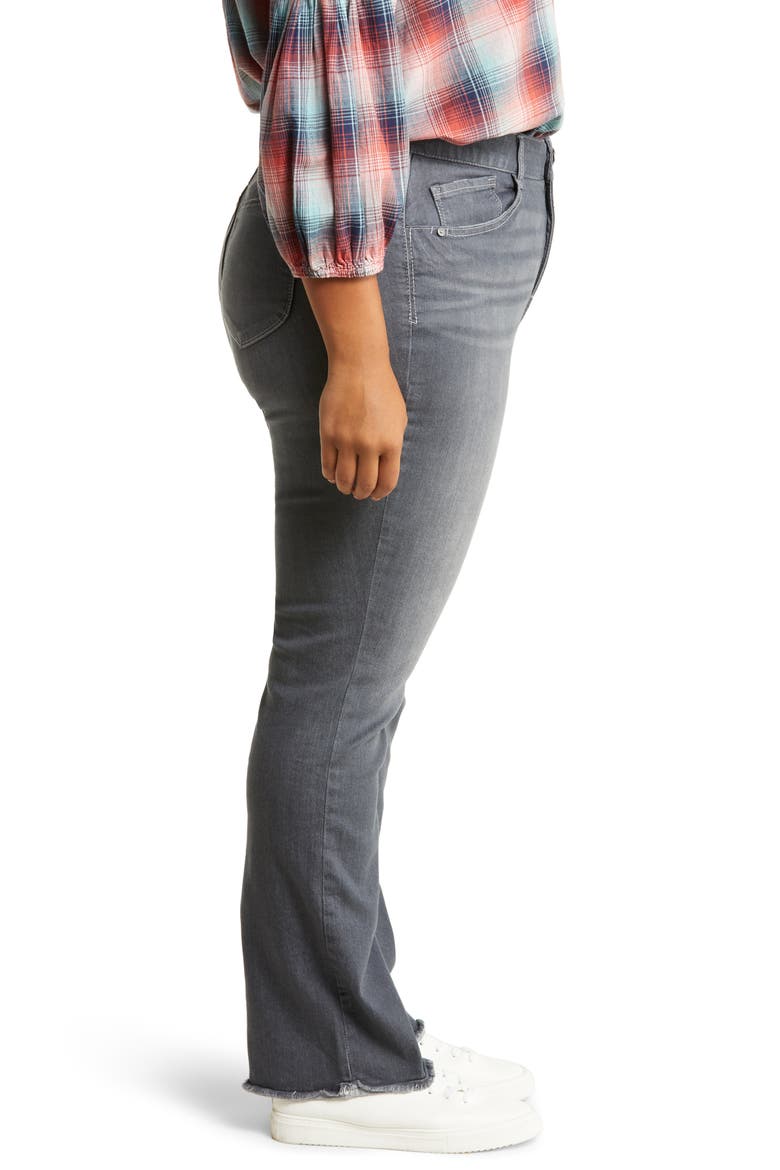'Ab'Solution Raw Hem Straight Leg Jeans, Alternate, color, GREY