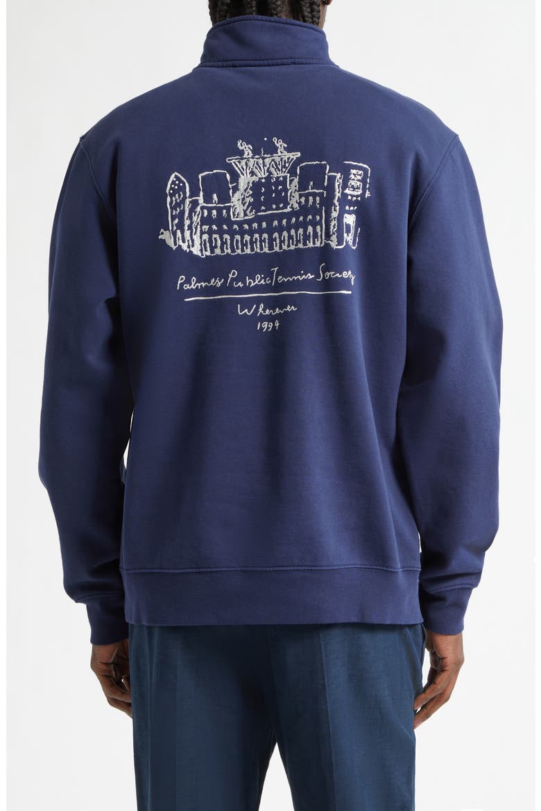 Public Chain Stitch Quarter Zip Fleece Sweatshirt, Alternate, color, NAVY