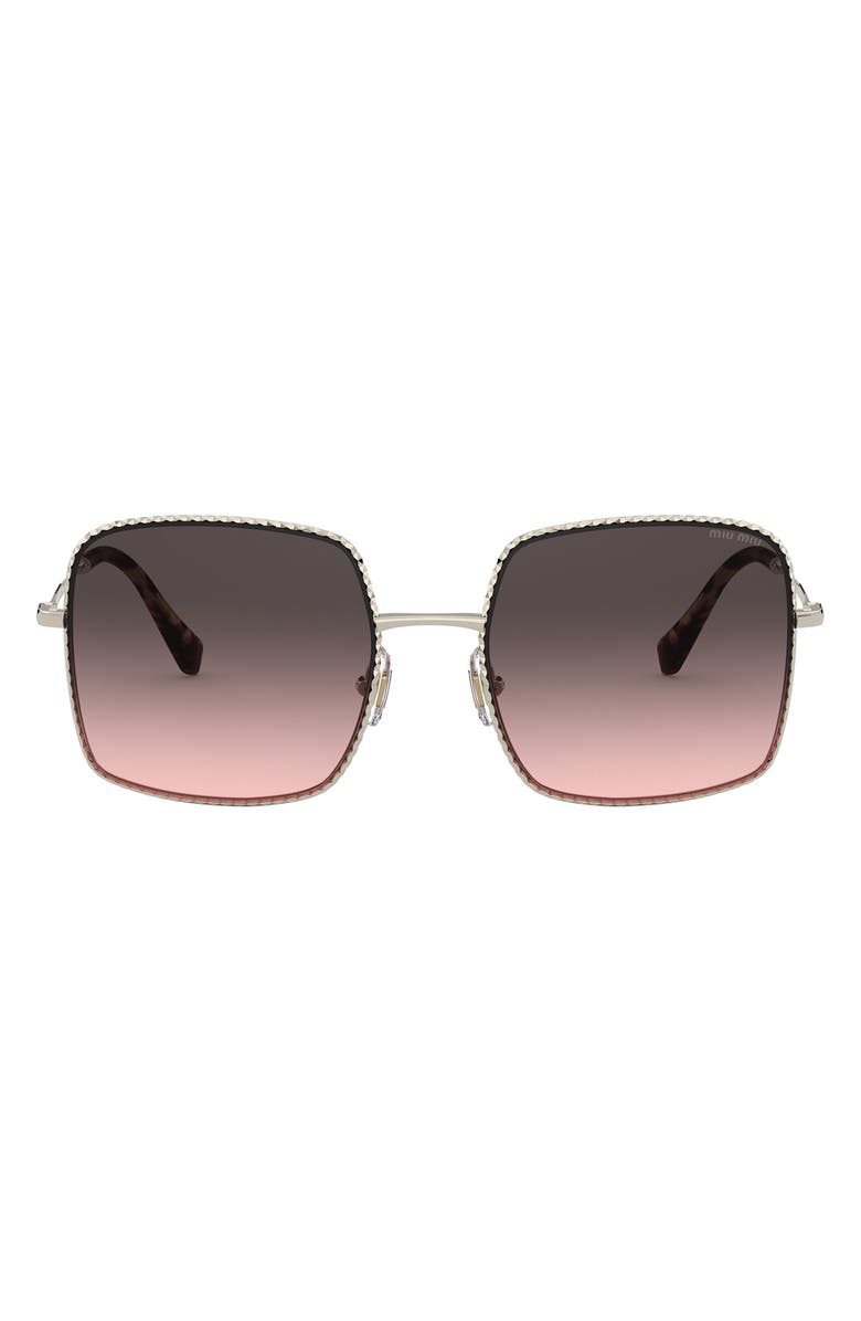 Miu Miu 56mm Gradient Rectangular Sunglasses, Main, color,