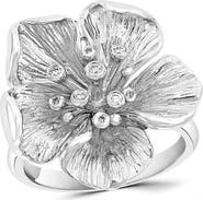 EFFY Sterling Silver Diamond Flower Ring