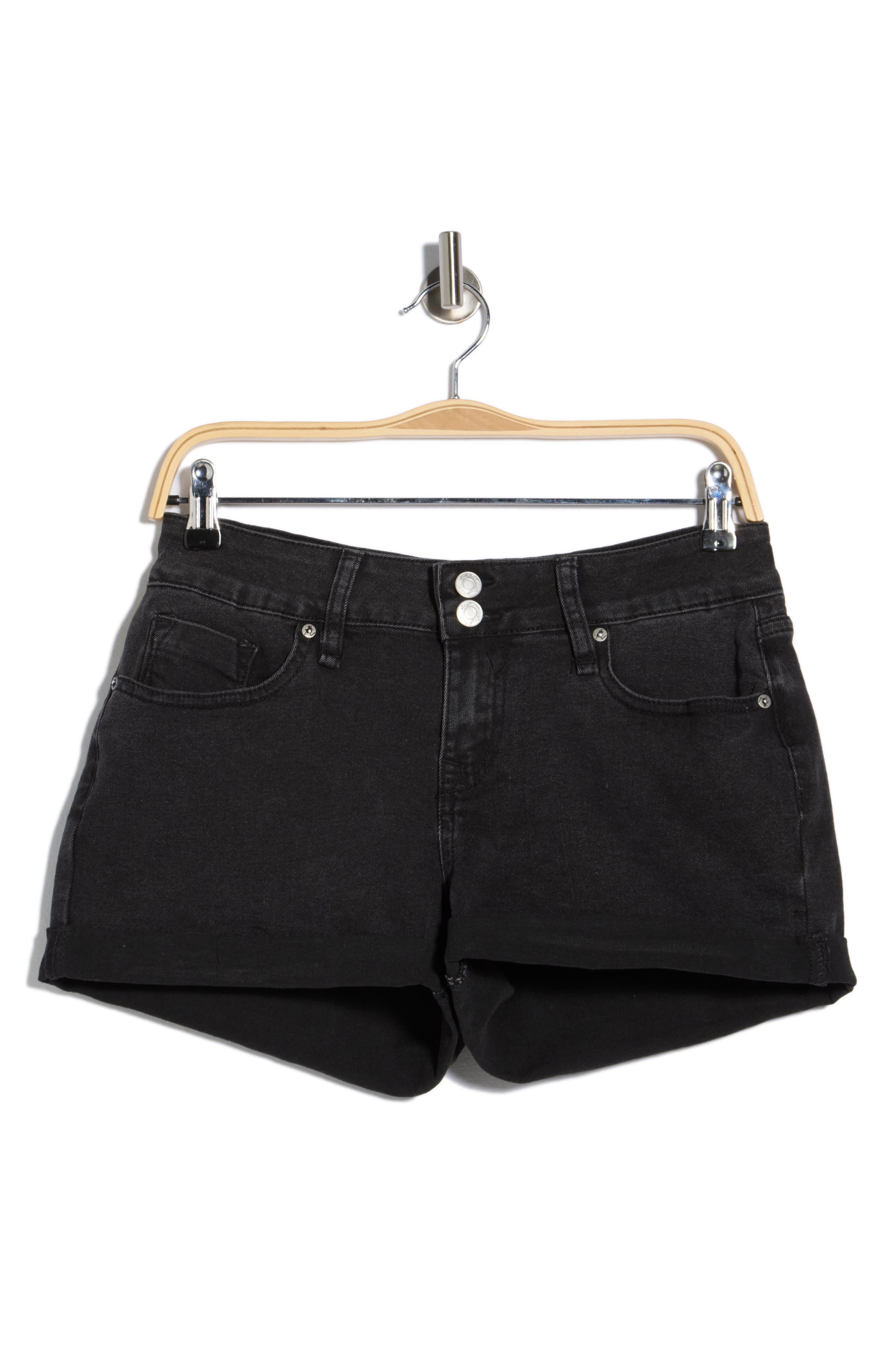 Vigoss Double Button Cuffed Denim Shorts