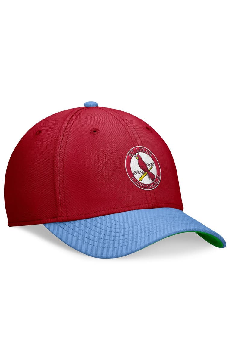 Nike Men's Nike Red/Light Blue St. Louis Cardinals Cooperstown Collection Rewind Swooshflex Performance Hat, Alternate, color, Red