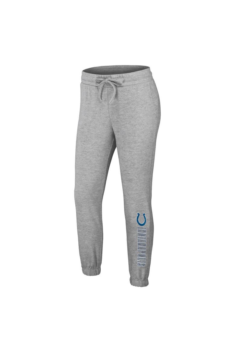 Women's WEAR by Erin Andrews Heather Gray Indianapolis Colts Knit Long Sleeve Tri-Blend T-Shirt & Pants Sleep Set, Alternate, color, Heather Gray