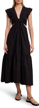 A.L.C. Alexandria Cutout Cotton Poplin Midi Dress