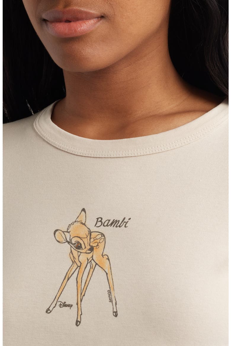 Disney® Bambi Crop Cotton Graphic Baby Tee, Alternate, color, CAMEL