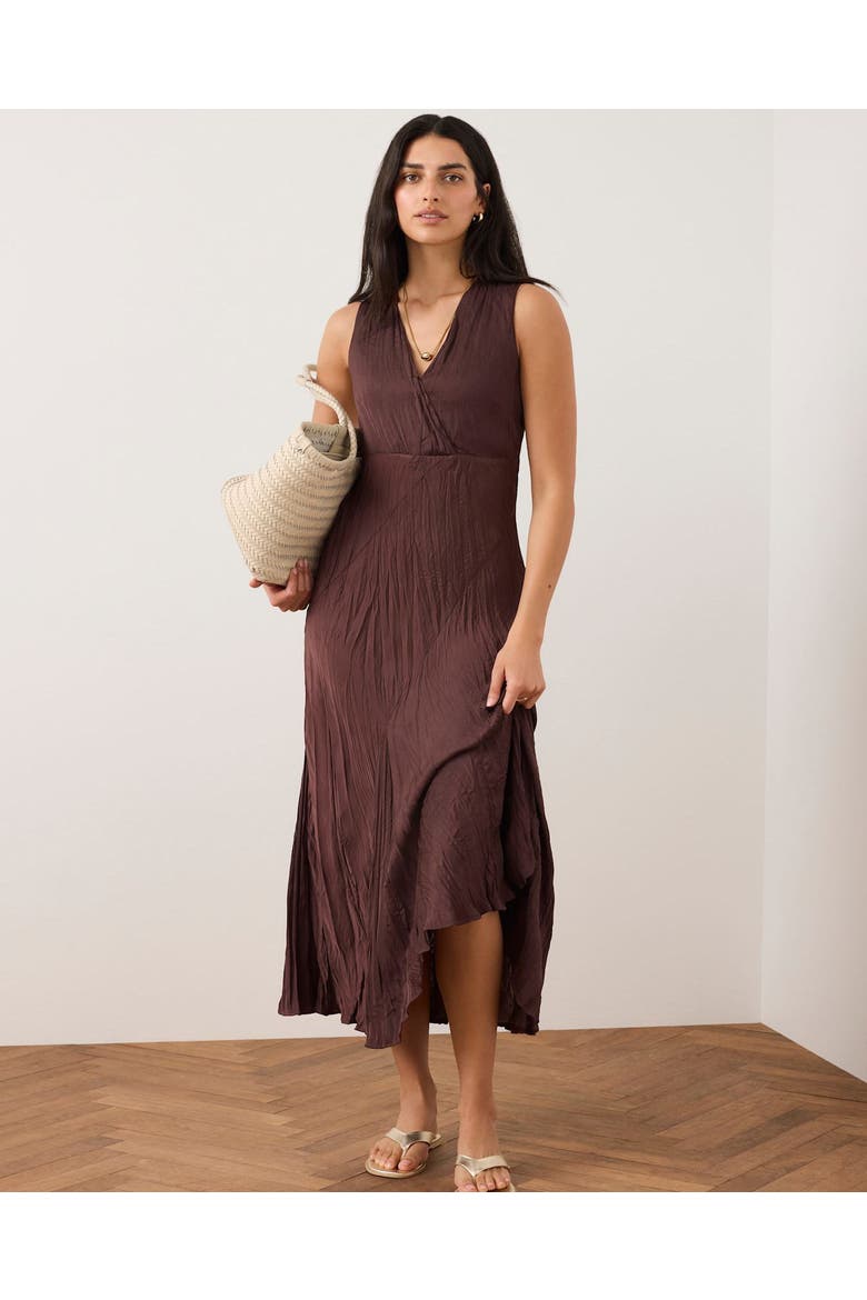 Crinkle Maxi Dress, Alternate, color, Burgundy